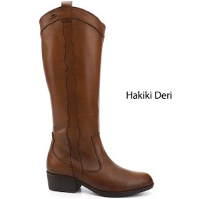 Resim Gönderi(R) Kadın Taba Antik Fermuarlı Kalın Topuklu Hakiki Deri Kovboy Çizme Dkzc61347538 Taba 