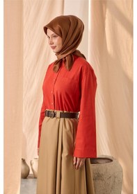 Resim Silk Home Düz Shiny Eşarp 75006-57 taba 
