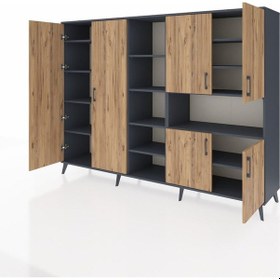 Resim Hyperion Dolap 13 Raflı 6 Kapaklı 220x44x163 Antrasit-çam/antrasit Atlas Çam/antrasıt - Antrasıt 