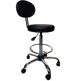 Resim Kasiyer Bar Taburesi Çemberli Krom Yıldız Ayaklı 