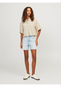 Resim Jjxx Jxlulu Ss Cropped Lınen Blend Shırt Wvn Kadın Bej Kk Gömlek - 12231335 