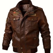 Resim Sonbahar Modası Avrupa ve Amerikan Erkeklerin Popüler Retro İş Kıyafeti Motosiklet Yaka Fermuarlı Pilot Ceketi Erkekler İçin Dar Kesim Spor Giyim ve Fonksiyonel Ceket JZQW 100.00% 