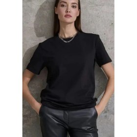 Resim Unisex Kısa Kollu Bisiklet Yaka Basic Viskon Bluz 