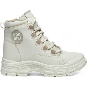 Resim Celira Cnx Bej Ekru Kürklü Kışlık Kaymaz Taban Kadın Bot Çok Renkli 