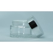 Resim Boş Krem Kavanozu 50 ml (10 Adet) Boş Şeffaf Gri Kapaklı Kutu 