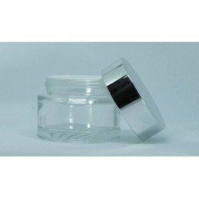 Resim Boş Krem Kavanozu 50 ml (10 Adet) Boş Şeffaf Gri Kapaklı Kutu 