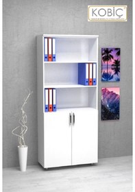 Resim KOBİÇ DOSYA DOLABI YARIM KAPAK 80X35X185 CM (BEYAZ) Beyaz 