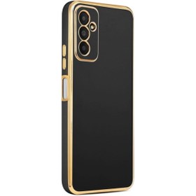 Resim wowacs Samsung Galaxy M13 Uyumlu Kılıf Kenarları Parlak Altın Renkli Kamera Korumalı Soft Tasarım Kılıf 