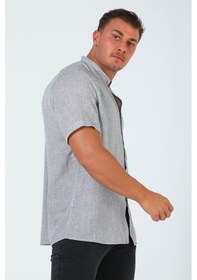 Resim Erkek Kısa Kol Gömlek Gri 