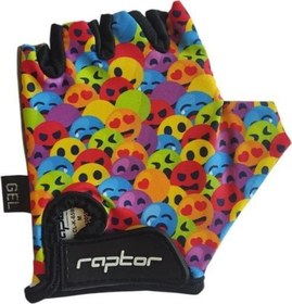 Resim Raptor Çocuk Eldiveni Kısa Parmak Çocuk Bisiklet Eldiveni Silikon Jelli Emoji Desenli M Beden 