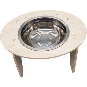 Resim Homyl Ahşap Yükseltilmiş Kase Ve Standı Tabağı Ayrılabilir 