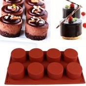 Resim 1 adet 8 Delik Yuvarlak Silikon Kek Kalıbı 3D El Yapımı Cupcake Jöle Kurabiye Mini Muffin Sabun Yapıcı DIY Pişirme Araçları 