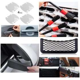 Resim GiftTown Eko Paket 5'in 1 arada Numaratör , Fırça set , Fileli ceplik , Ayna yağmurluğu , Kapı çizik sticker 