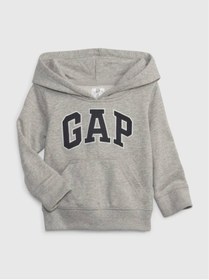 Resim GAP Erkek Bebek Gri Gap Logo Kapüşonlu Havlu Kumaş Sweatshirt 