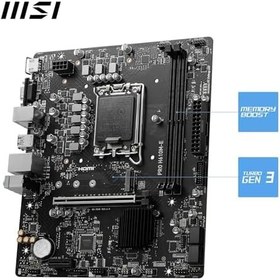 Resim MSI MB PRO H610M-E SOKET 1700 DDR5 5600MHZ(OC) HDMI VGA M.2 USB3.2 1x 1G LAN mATX 