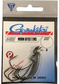 Resim Gamakatsu Worm Offset Ewg No:2/0 Siyah Olta İğnesi 6 Adet 