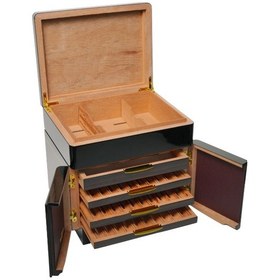 Resim Premiumquality Buenos Siyah-kahverengi Sedir Humidor Puro Kutusu 