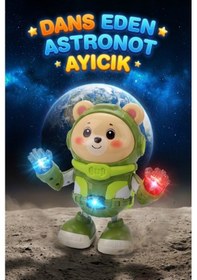 Resim Dans Eden Astronot Ayıcık Robot - Işıklı Müzikli Ve Hareketli Uzay Temalı Eğlenceli Oyuncak Hayvanlar 