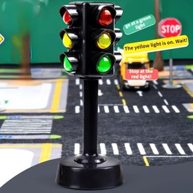 Resim Gerçekçi Trafik Işıkları & Yaya Geçidi ile Yol İşaretleri - Araba Dekoru, Ev Aksesuarları & Parti Malzemeleri için Mükemmel, İki Paket, Tabanlar, Simüle 