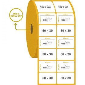 Resim 50MM X 30MM Ikili Ayrık Termal Etiket 2500'lü 10 Rulo 