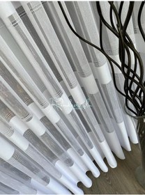 Resim Tül Perde Derin Desen Armür Düz Enine Hizalı Beyaz 