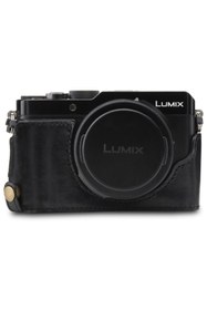 Resim MegaGear Panasonic Lumix Dc-lx100 Iı Tek Dip Hakiki Deri Fotoğraf Makinesi Kılıfı 