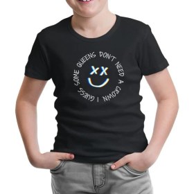 Resim Lord T-Shirt Louis Tomlinson - Queens Don't Need Crown Siyah Çocuk Tshirt 