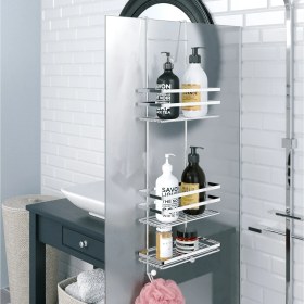 Resim Tekno-Tel Üç Katlı Duşakabin Rafı Banyo Düzenleyici Şampuanlık LM580 Krom 