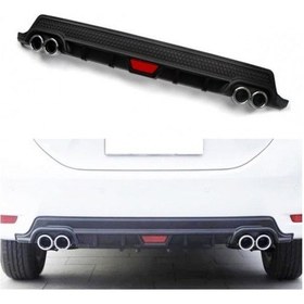 Resim Toyota Corolla Uyumlu Egzoz Görünümlü Difüzör Siyah 2013-2018 