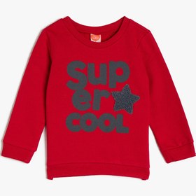 Resim Erkek Bebek Yazılı Baskılı Sweatshirt 