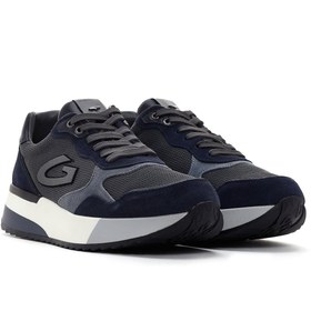 Resim Alberto Guardiani Erkek Lacivert Gri Winner Kalın Tabanlı Deri Sneaker - Lacivert / 4 