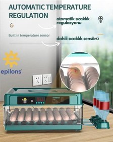 Resim 130 Tavuk Yumurtalık Tam Otomatik Extra Yedek Motorlu Kuluçka Makinesi Silindir Viyollü Kaz Ördek Bıldırcın Için Uygun İncubator 