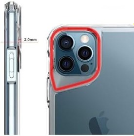 Resim Apple iPhone 12 Pro Max Kılıf Eğimli Kamera Dizayn Sert Şeffaf Silikon ile uyumlu 