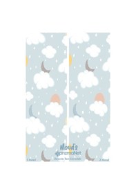 Resim Ay Ve Bulut Desenli Baskılı Çocuk Ve Bebek Odası Fon Perdesi 2 Kanat - Prd-21 Çok Renkli 