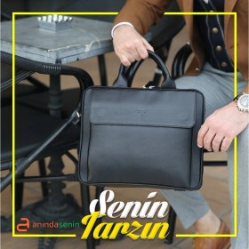 Resim Rich Smith ® Gerçek Deri Bilgisayar Askılı Evrak Çantası Siyah Renk 
