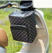 Resim Xuweiwei Retro Büyük Kapasiteli Bisiklet Motor Scooter Bagaj Çantası Dayanıklı Siyah Oxford Retro 