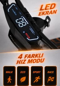 Resim Pirantech F1 Max Elektrikli Scooter 2000W Turuncu | Mobil Uygulama | Çift Amortisör | Uzun Menzil 