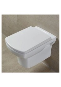 Resim Kare Yavaş Kapanan Klozet Kapağı Amortisörlü Kapak Hijyenik Kapak Üstten Montajlı Kare Klozet Kapak Beyaz 