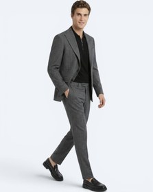 Resim Antrasit Kareli Modern Fit Yün Karışımlı Takım Elbise - STD / STD 