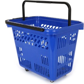 Resim Rafburada 54 Lt Plastik Alışveriş Sepeti - Tekerlikli Market Sepeti - Yeşil 