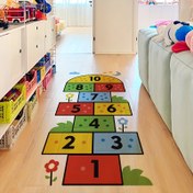 Resim Çiçek Vurgulu Etkileşimli Hopscotch Zemin Çıkartmaları - Dayanıklı PVC, Yatak Odası, Oturma Odası ve Koridor için Mükemmel 