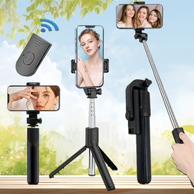 Resim Üç Ayaklı Standlı Selfie Direği, Cep Telefonu Evrensel Selfie Aracı 360 Derece Dönebilme, Elde Taşınabilir Anti-sarsıntı Gimbal Seyahat, Kablosuz Fotoğrafçılık Canlı Çekim Braketi 