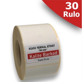 Resim Kalite Barkod 50X50 Termal Etiket | 30 Rulo Barkod Etiketi 