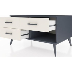 Resim Kronos Şifonyer 3 Çekmeceli 88x59x48 Antrasit-antrasit/aytaşı Antrasit/aytaşı 