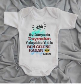 Resim BY TUNA DESİGN Kerem Isimli Bebek Zıbın Dayı Yazılı Zıbın 