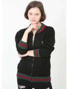 Resim Tam Fermuarlı Triko Hırka - Siyah Siyah 