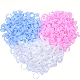 Resim 100 ADET Profesyonel Güzellik Salonu Kirpik Uzatma ve Microblading Yapıştırıcı Halka Bardakları - Makyaj Uygulama Araçları İçin Kokusuz Plastik Yapıştırıcı Tutucular 