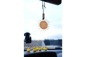 Resim Balkhoon Güneş Yerinde Her Şey Yolunda Dikiz Aynası Süsü Universal Araba Aksesuarı 