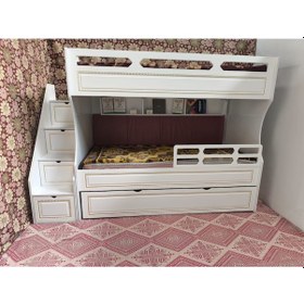 Resim Cupra Tamamı Mdf Lake Boyalı Yavrulu 3 Lü Ranza Ba 