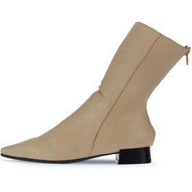 Resim Bueno Shoes Bej Deri Kadın Topuklu Bot 01wr3011 